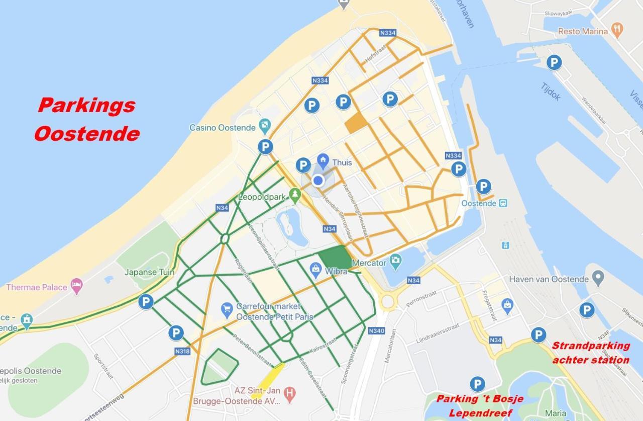 Vakantieappartement Emiel Centrum Oostende Met Garage Ngoại thất bức ảnh
